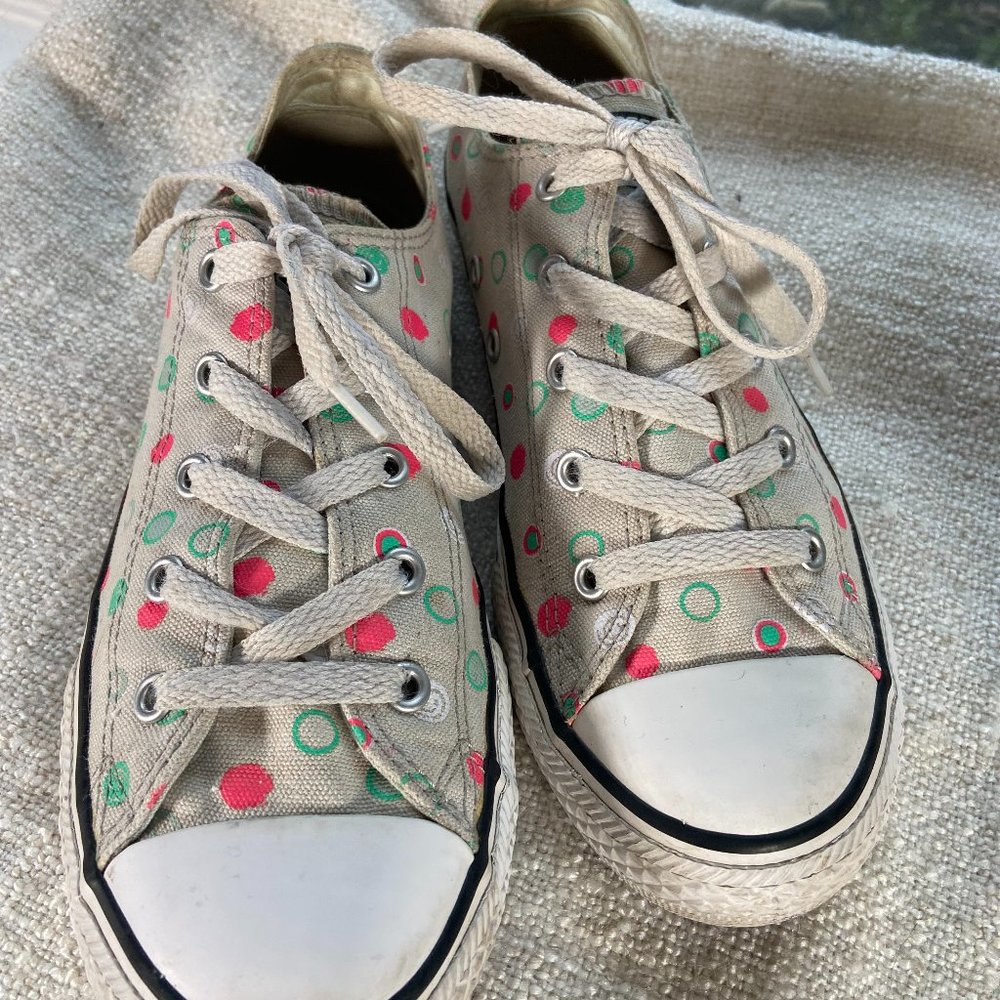 Converse All Star low top Ox Polka Dot lace-up sneakers, Size 4